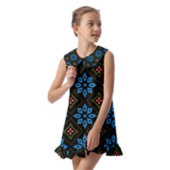 Kids  Pilgrim Collar Ruffle Hem Dress 