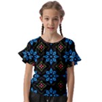 Flower Pattern Flora Floral Seamless Kids  Cut Out Flutter Sleeves