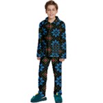 Flower Pattern Flora Floral Seamless Kids  Long Sleeve Velvet Pajamas Set