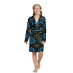 Flower Pattern Flora Floral Seamless Kids  Long Sleeve Velvet Lounge Robe