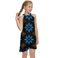 Kids  Halter Collar Waist Tie Chiffon Dress 