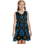 Flower Pattern Flora Floral Seamless Kids  Sleeveless Tiered Mini Dress