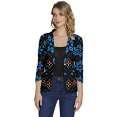 Women s One-Button 3/4 Sleeve Short Jacket 