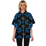 Flower Pattern Flora Floral Seamless Women s Batwing Button Up Shirt