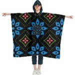 Flower Pattern Flora Floral Seamless Women s Hooded Rain Ponchos