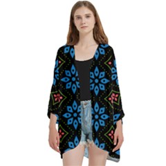 Open Front 3/4 Sleeve Batwing Chiffon Cardigan Kimono 