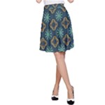 Flowers Pattern Design Abstract A-Line Skirt