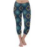 Flowers Pattern Design Abstract Capri Winter Leggings 