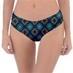 Flowers Pattern Design Abstract Reversible Classic Bikini Bottoms