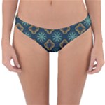 Flowers Pattern Design Abstract Reversible Hipster Bikini Bottoms