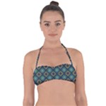 Flowers Pattern Design Abstract Tie Back Bikini Top