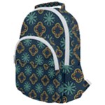 Flowers Pattern Design Abstract Rounded Multi Pocket Backpack