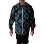 Flowers Pattern Design Abstract Kids  Hooded Windbreaker