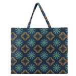 Flowers Pattern Design Abstract Zipper Large Tote Bag