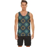 Flowers Pattern Design Abstract Men s Wide Collar Tank Top