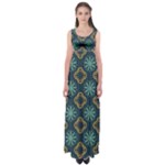 Flowers Pattern Design Abstract Empire Waist Maxi Dress