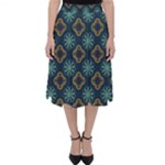 Flowers Pattern Design Abstract Classic Midi Skirt