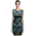 Flowers Pattern Design Abstract Classic Sleeveless Midi Dress