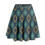 Flowers Pattern Design Abstract High Waist Skirt