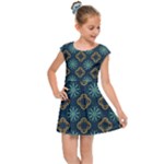 Flowers Pattern Design Abstract Kids  Cap Sleeve Dress