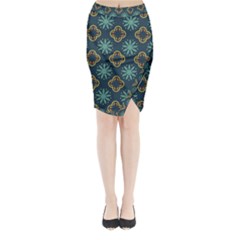 Flowers Pattern Design Abstract Midi Wrap Pencil Skirt from ArtsNow.com