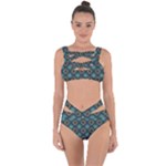 Flowers Pattern Design Abstract Bandaged Up Bikini Set 