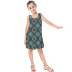 Flowers Pattern Design Abstract Kids  Sleeveless Dress