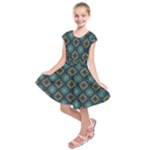 Flowers Pattern Design Abstract Kids  Short Sleeve Dress