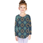 Flowers Pattern Design Abstract Kids  Long Sleeve T-Shirt