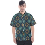 Flowers Pattern Design Abstract Men s Short Sleeve Shirt