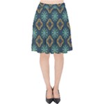 Flowers Pattern Design Abstract Velvet High Waist Skirt