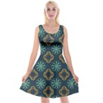 Flowers Pattern Design Abstract Reversible Velvet Sleeveless Dress