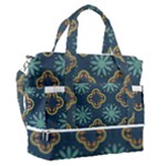 Flowers Pattern Design Abstract Sports Shoulder Bag with Shoes Compartment