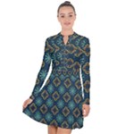 Flowers Pattern Design Abstract Long Sleeve Panel Dress