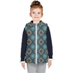 Flowers Pattern Design Abstract Kids  Hooded Puffer Vest