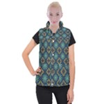 Flowers Pattern Design Abstract Women s Button Up Vest