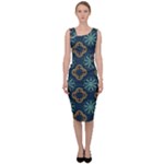 Flowers Pattern Design Abstract Sleeveless Pencil Dress