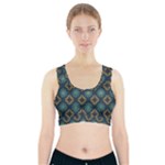 Flowers Pattern Design Abstract Sports Bra With Pocket