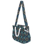 Flowers Pattern Design Abstract Rope Handles Shoulder Strap Bag