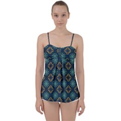 Flowers Pattern Design Abstract Babydoll Tankini Top from ArtsNow.com