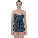 Flowers Pattern Design Abstract Babydoll Tankini Top