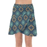 Flowers Pattern Design Abstract Wrap Front Skirt