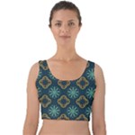 Flowers Pattern Design Abstract Velvet Crop Top