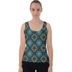 Flowers Pattern Design Abstract Velvet Tank Top