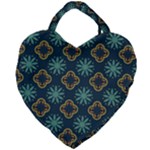 Flowers Pattern Design Abstract Giant Heart Shaped Tote