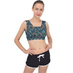 Flowers Pattern Design Abstract V-Back Sports Bra