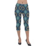 Flowers Pattern Design Abstract Lightweight Velour Capri Leggings 