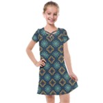 Flowers Pattern Design Abstract Kids  Cross Web Dress