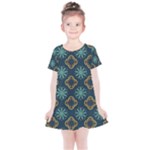 Flowers Pattern Design Abstract Kids  Simple Cotton Dress