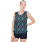 Flowers Pattern Design Abstract Bubble Hem Chiffon Tank Top